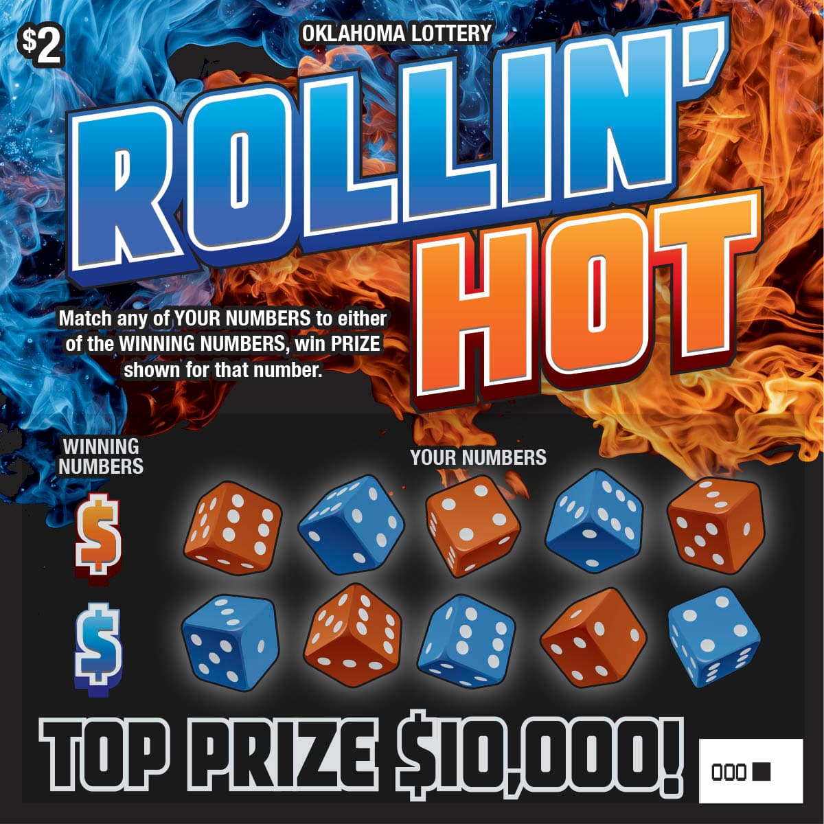 Rollin' Hot scratch-off ticket