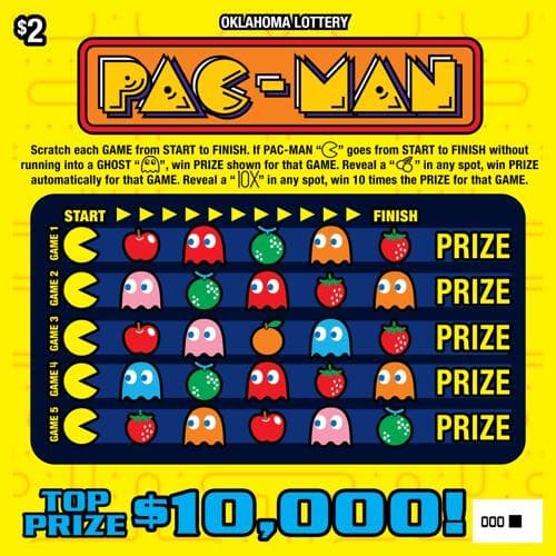 PAC-MAN scratch-off ticket