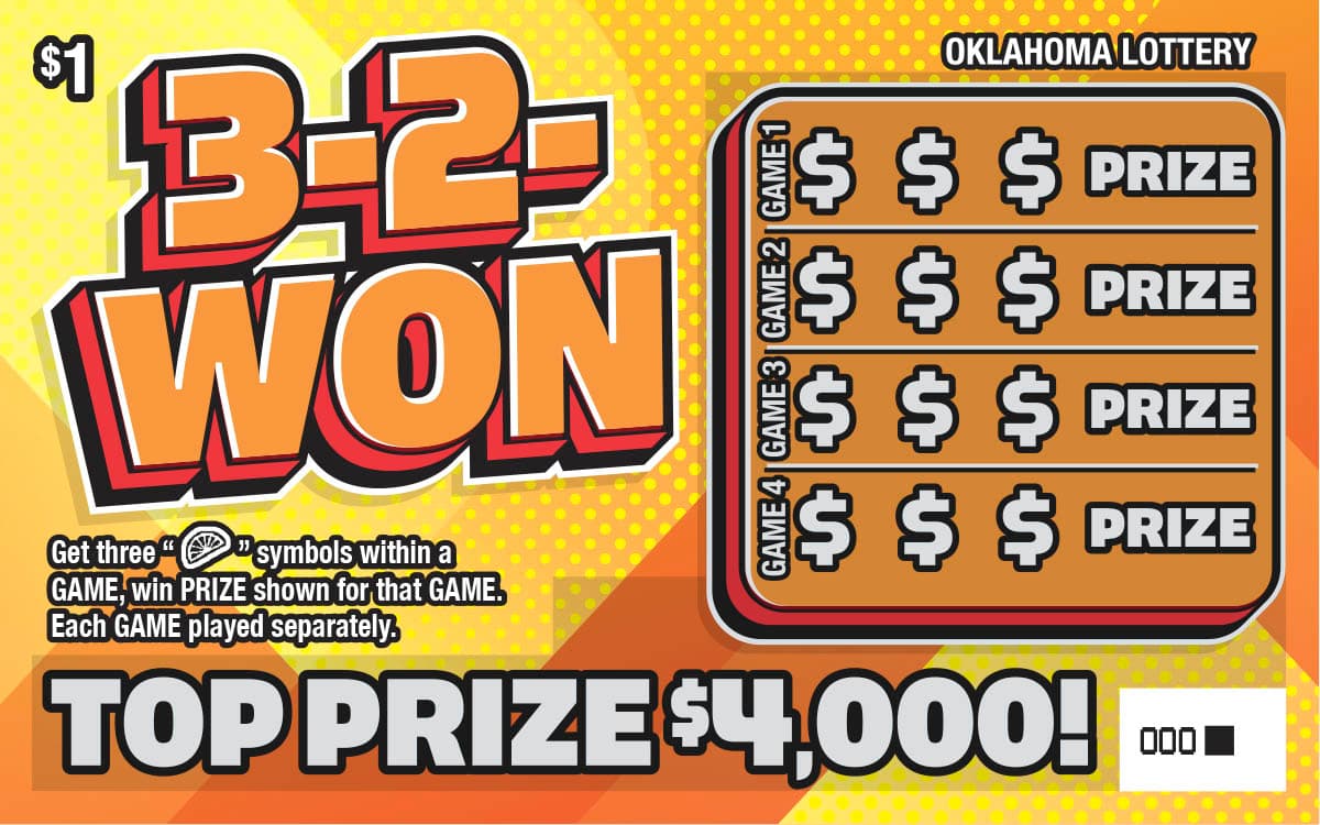 3-2-WON scratch-off ticket