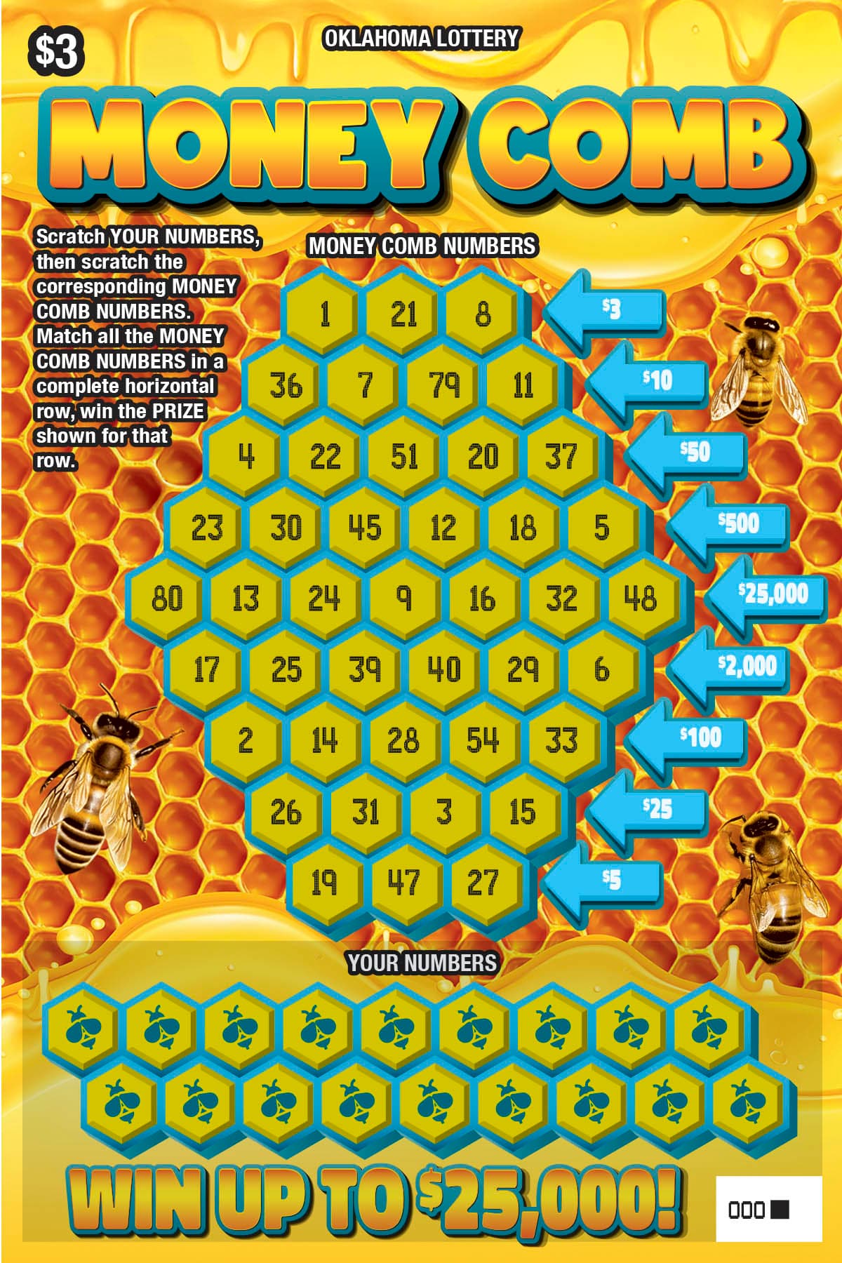 Money Comb scratch-off ticket