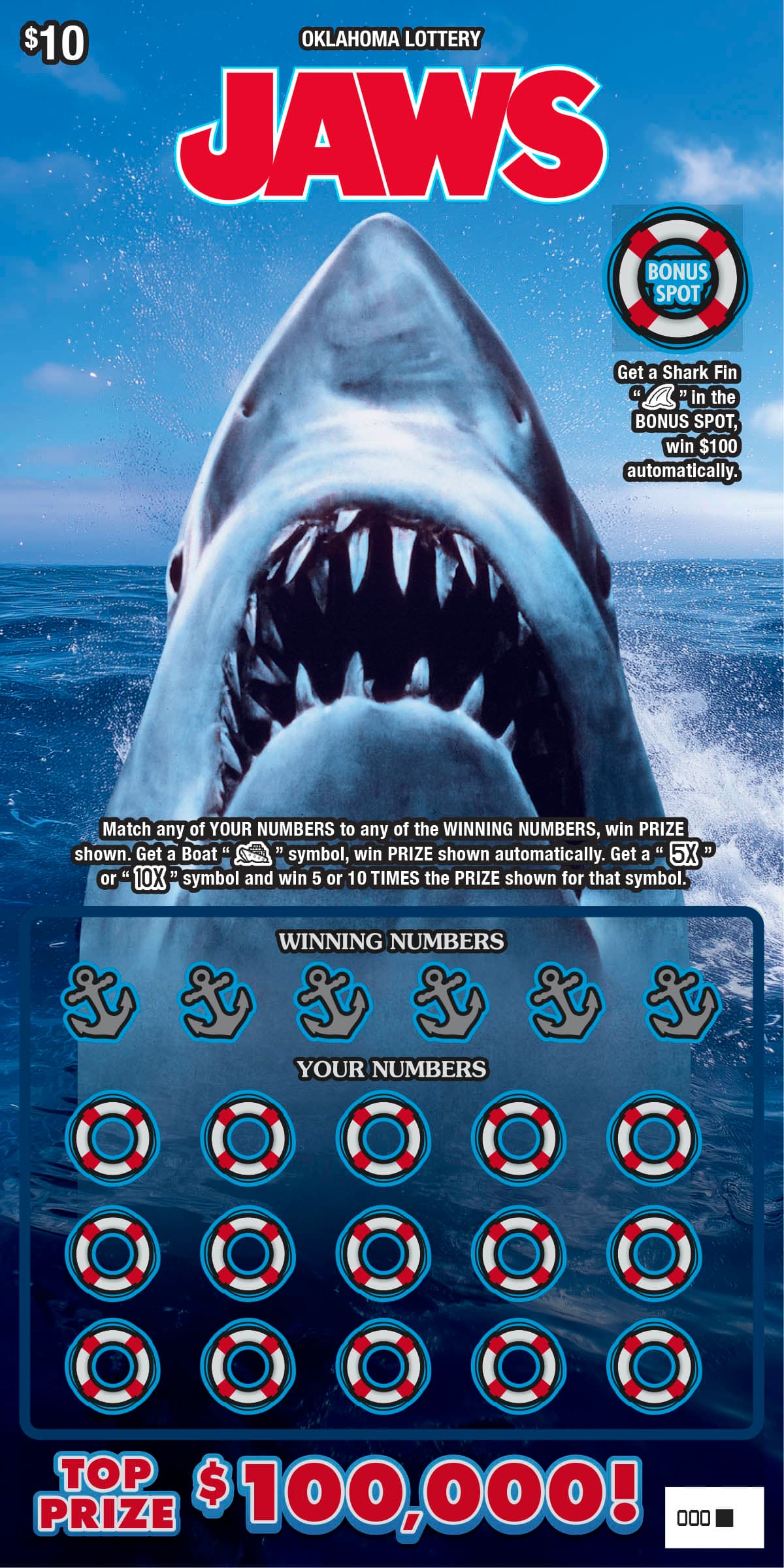 JAWS scratch-off ticket