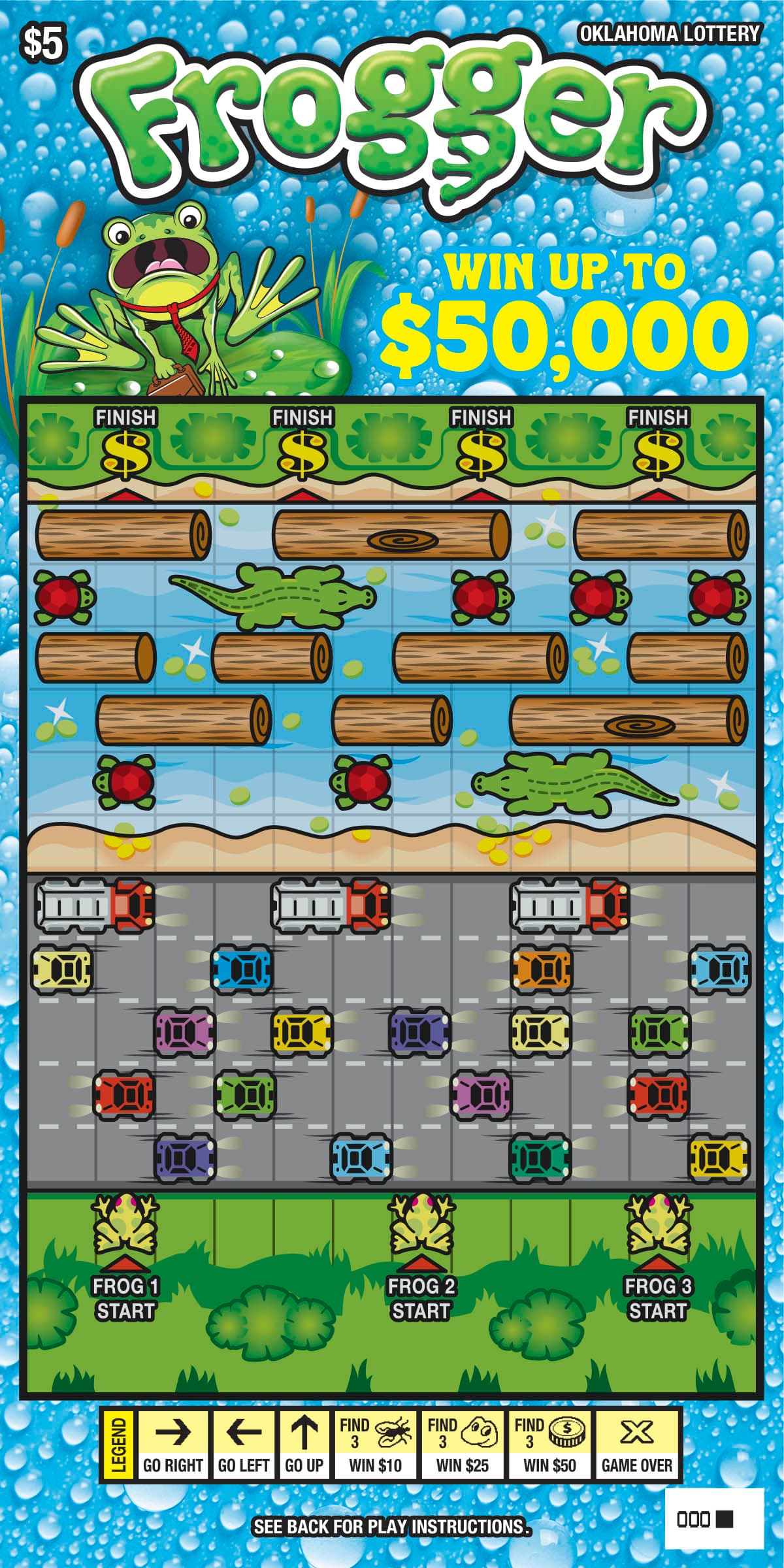 Frogger scratch-off ticket
