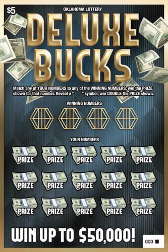 Deluxe Bucks scratch-off ticket