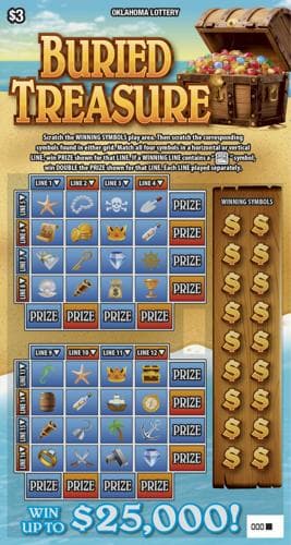 Buried Treasure scratch-off ticket