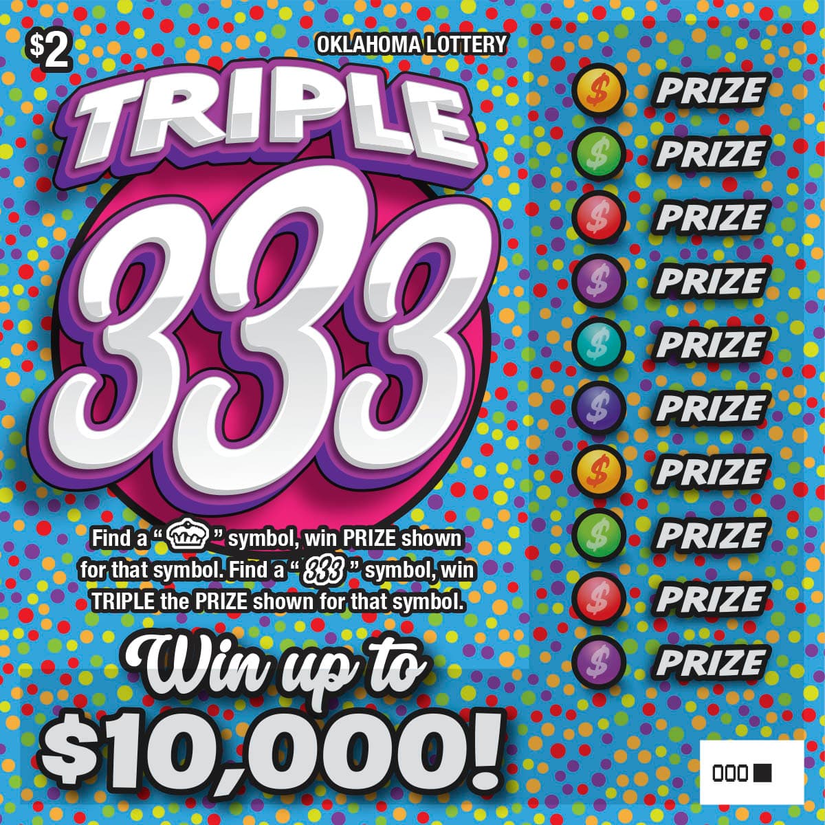 Triple 333 scratch-off ticket