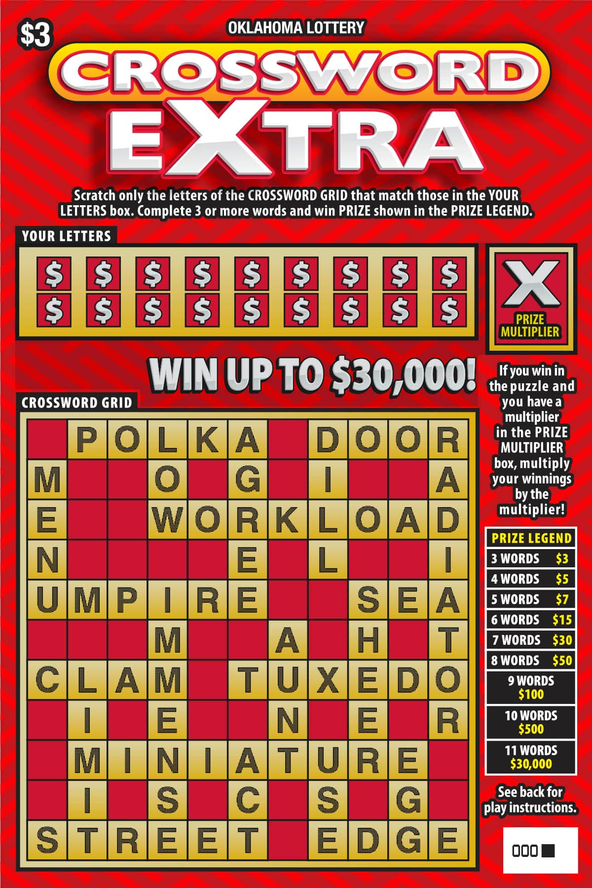 Crossword Extra scratch-off ticket