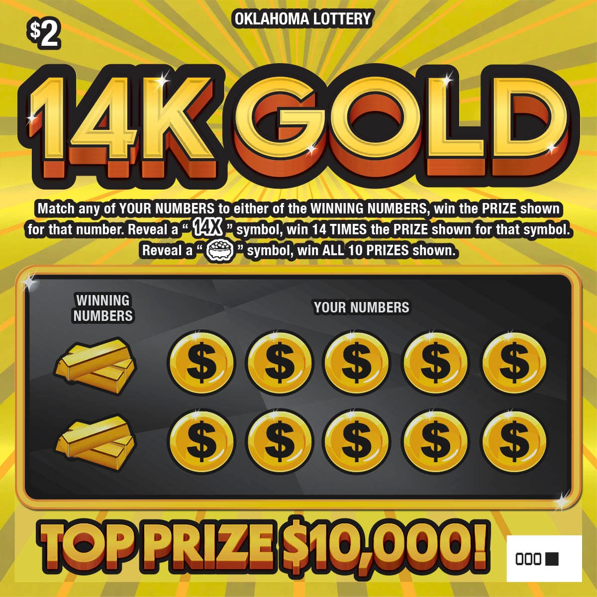 14K Gold scratch-off ticket