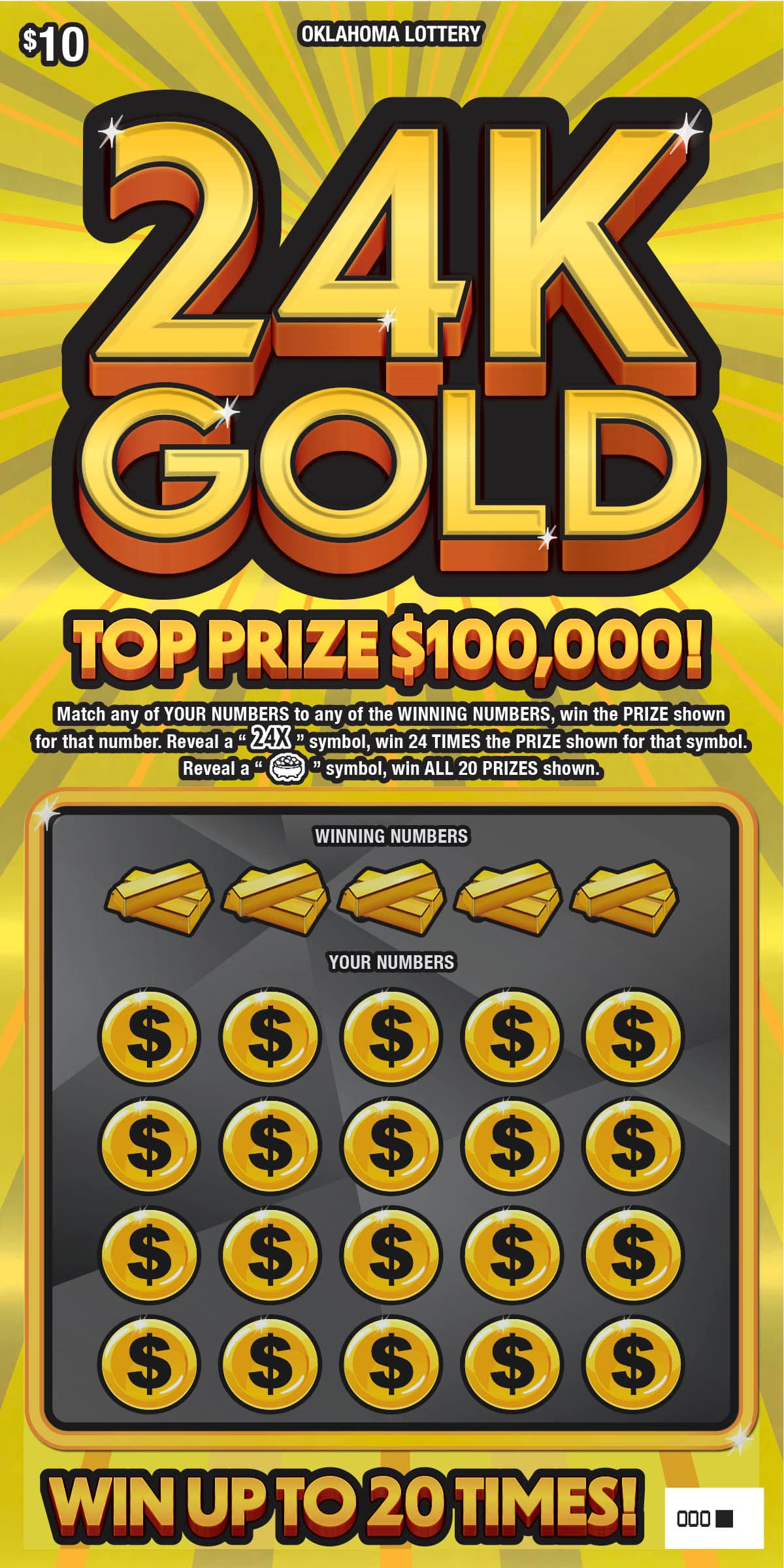 24K Gold scratch-off ticket
