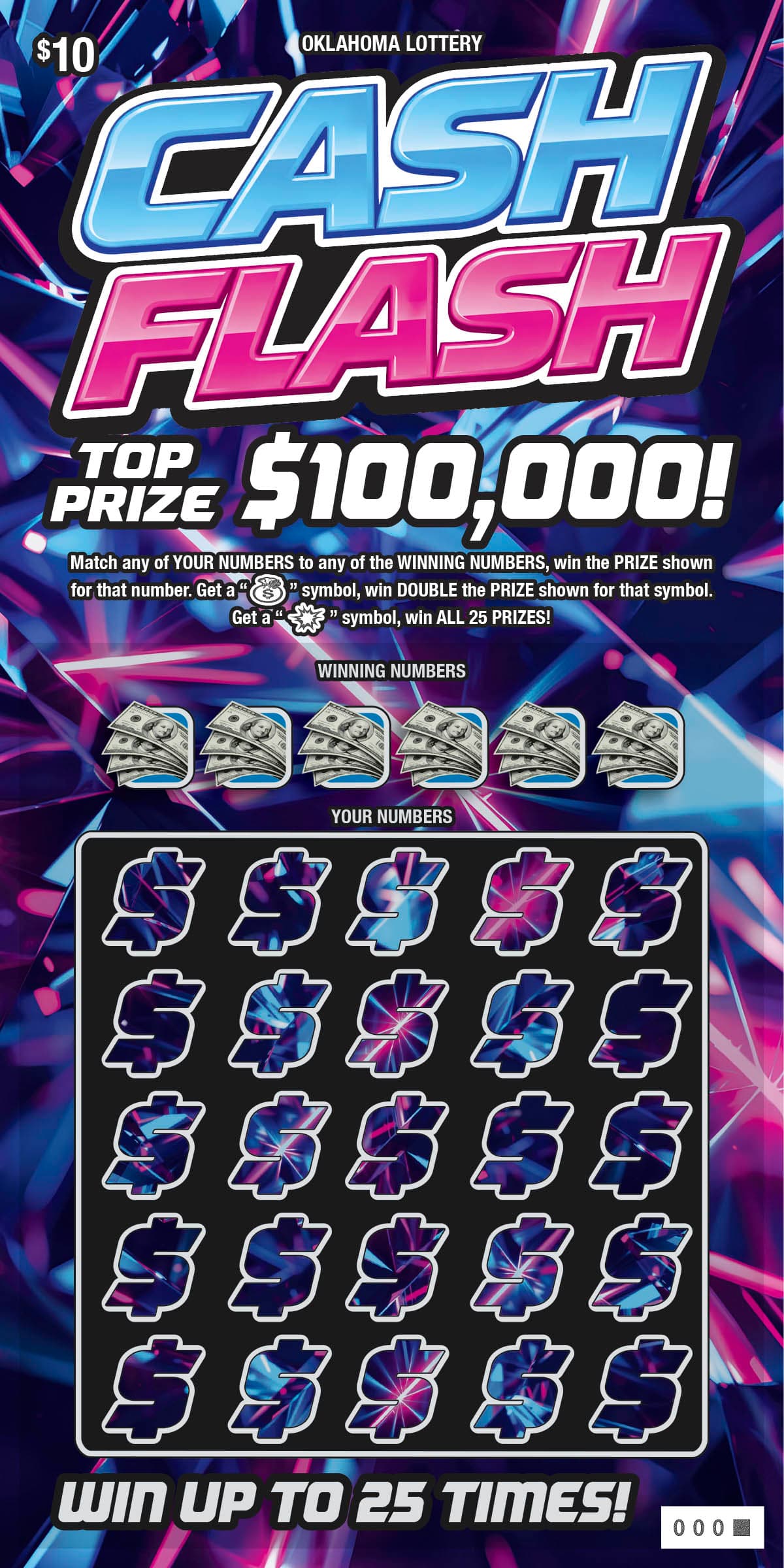 Cash Flash scratch-off ticket