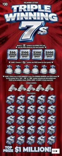 Triple Winning 7s scratch-off ticket