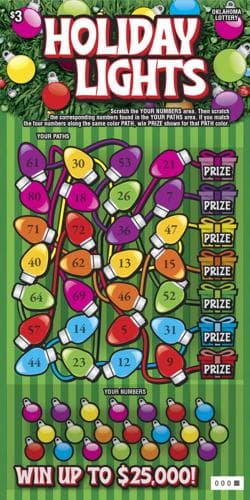 Holiday Lights scratch-off ticket