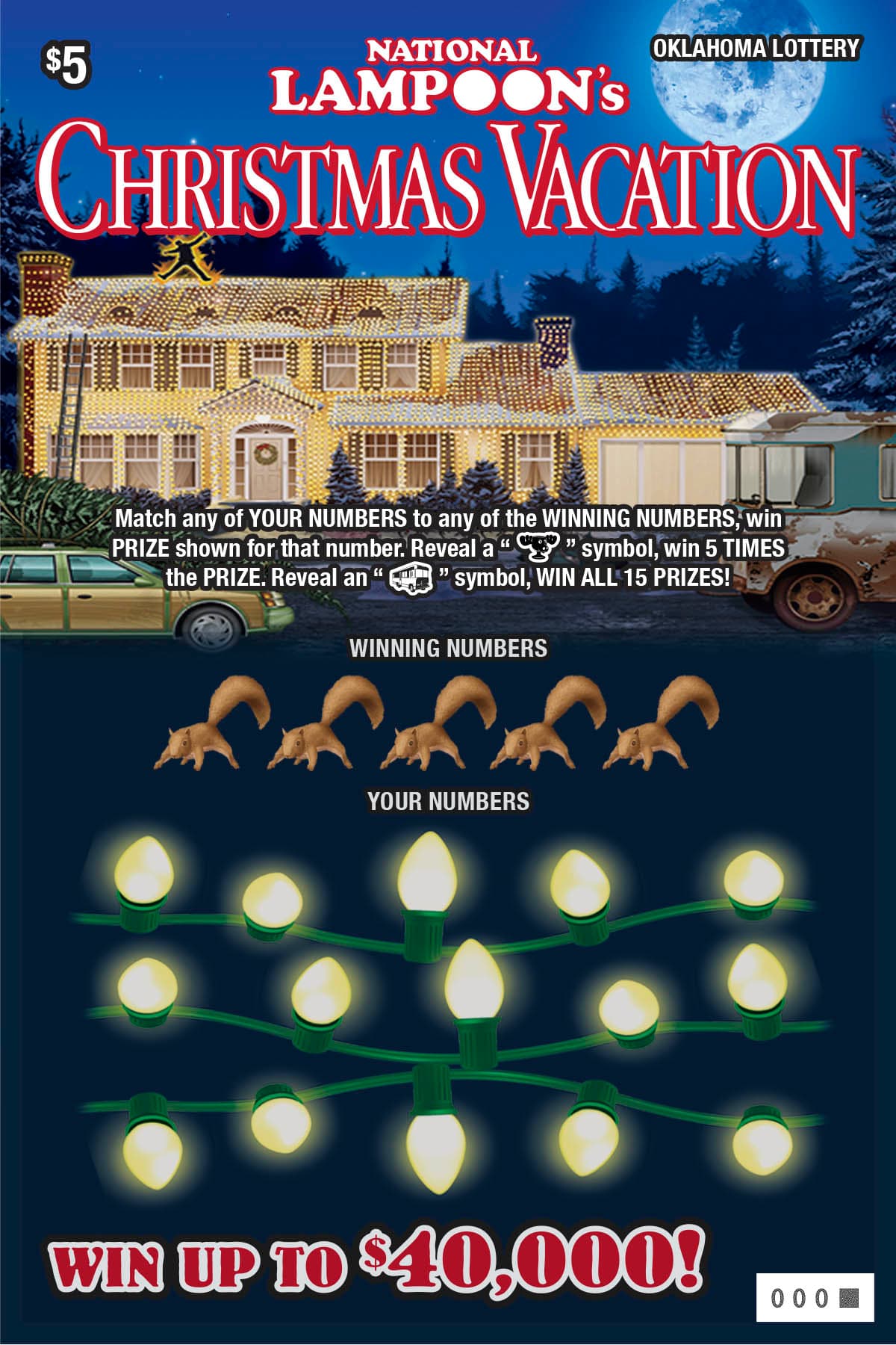 Christmas Vacation scratch-off ticket