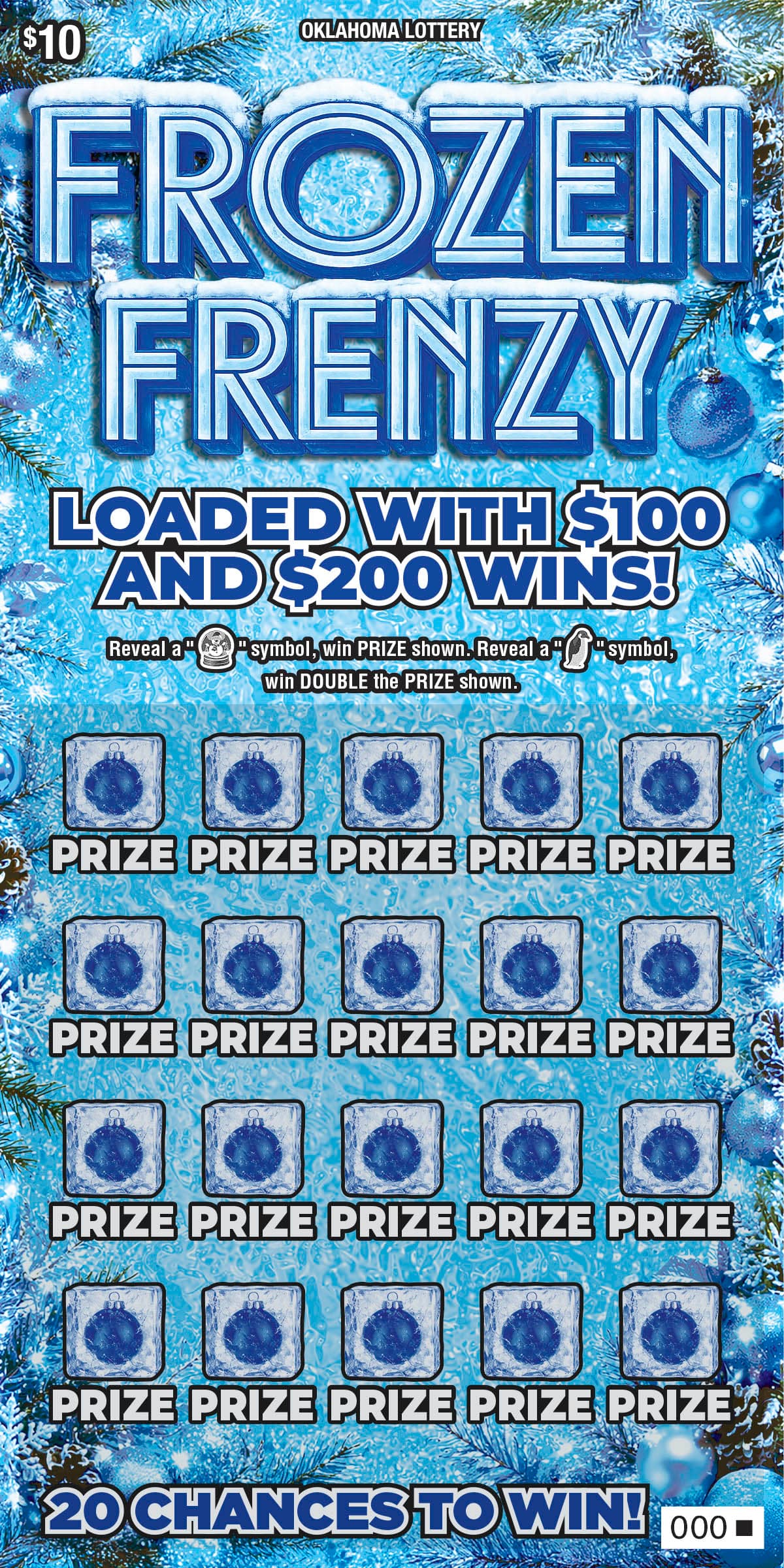 Frozen Frenzy scratch-off ticket