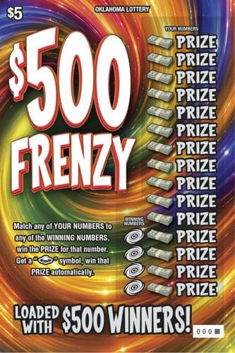 $500 Frenzy scratch-off ticket