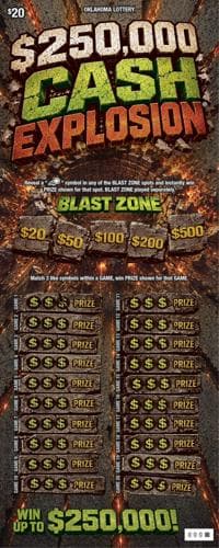 $250,000 Cash Explosion scratch-off ticket