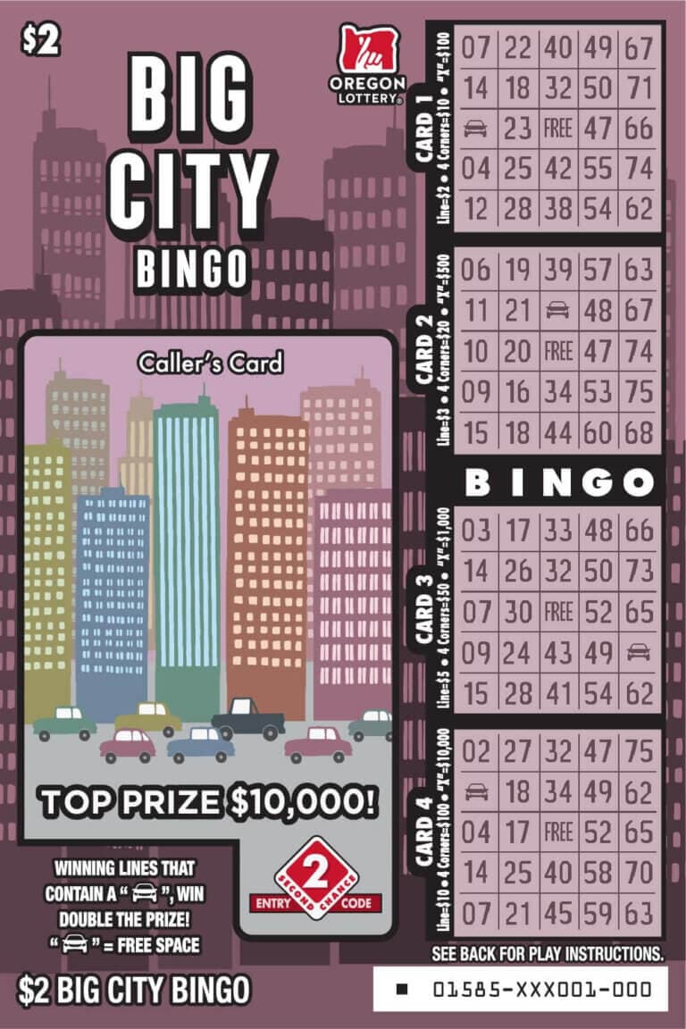Big City Bingo scratch-off ticket