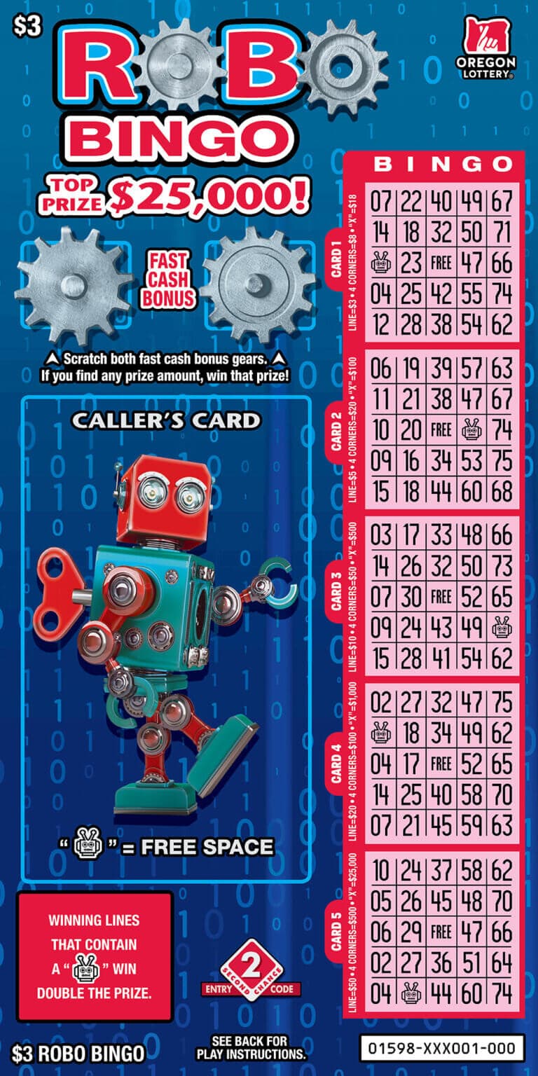 Robo Bingo scratch-off ticket