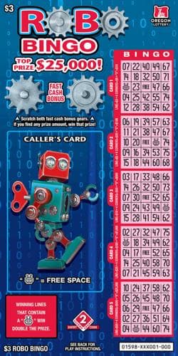 Robo Bingo scratch-off ticket