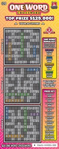 One Word Crossword scratch-off ticket