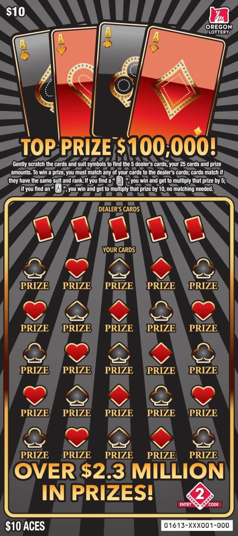 Aces scratch-off ticket