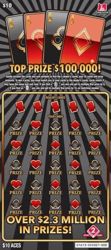Aces scratch-off ticket