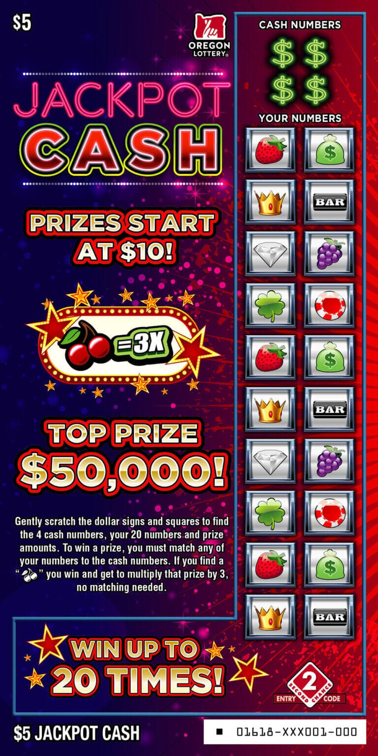 Jackpot Cash scratch-off ticket