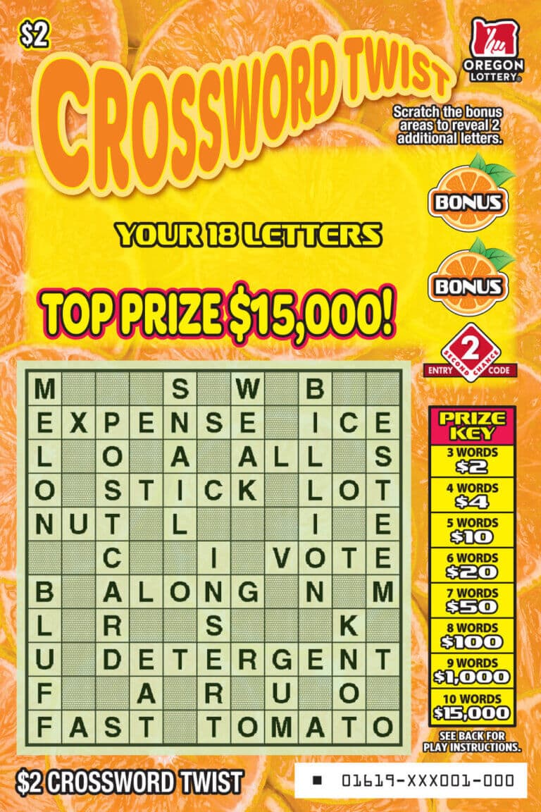 Crossword Twist scratch-off ticket