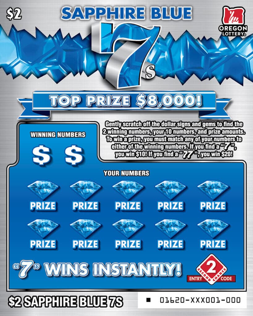 Sapphire Blue 7s scratch-off ticket