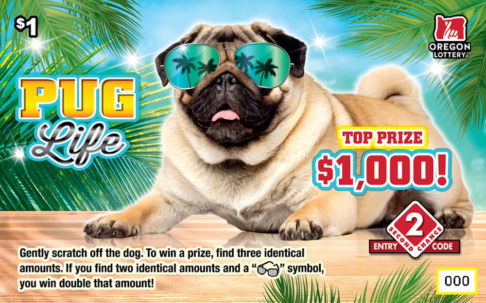 Pug Life scratch-off ticket