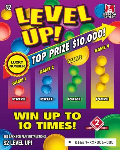 Level Up! scratch-off ticket