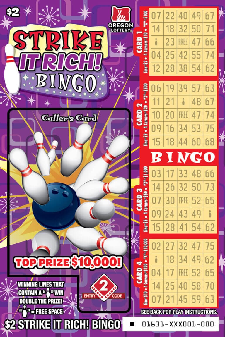 Strike It Rich! Bingo scratch-off ticket