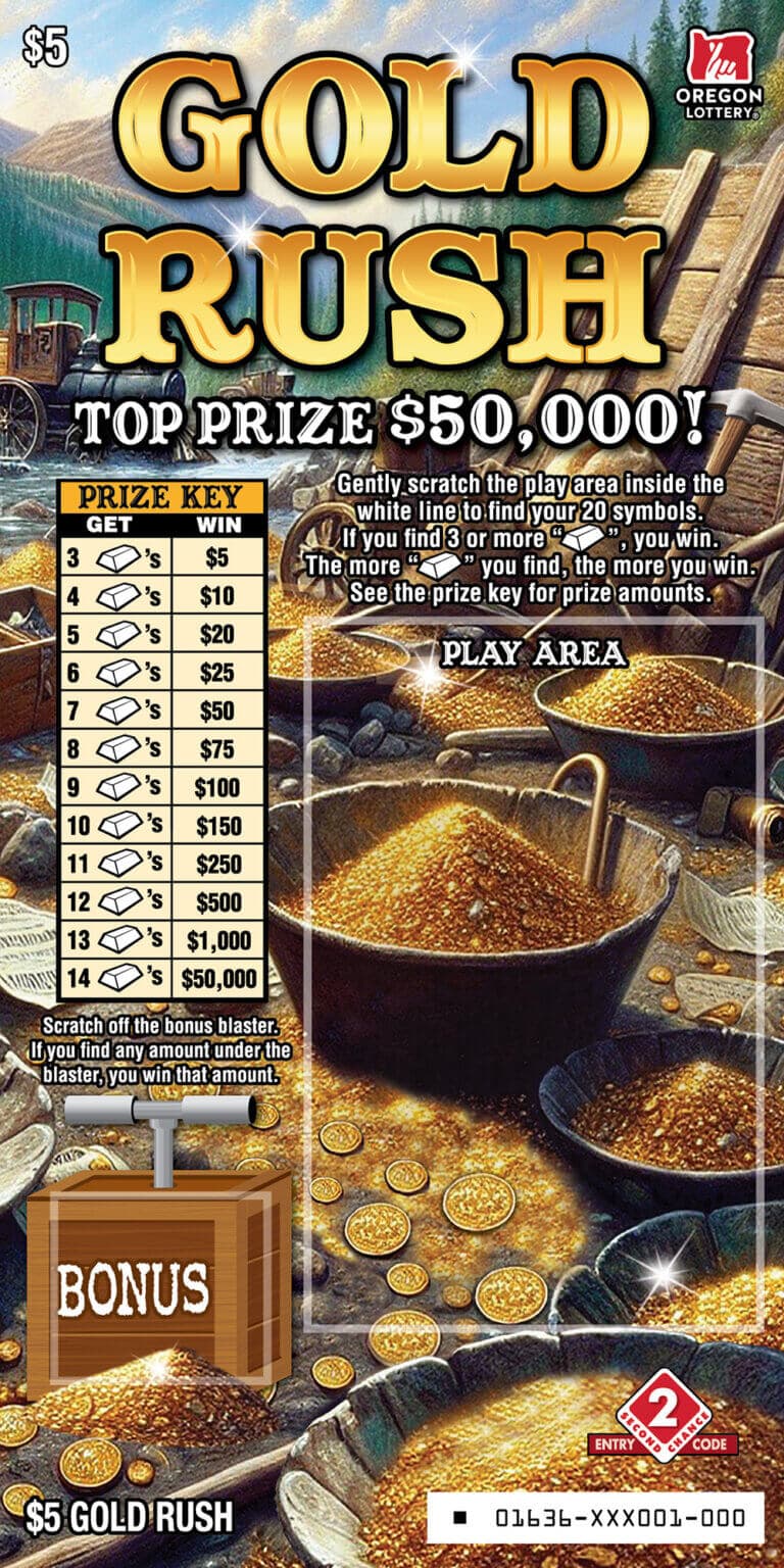 Gold Rush scratch-off ticket