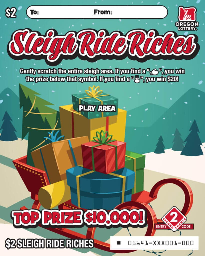 Sleigh Ride Riches scratch-off ticket