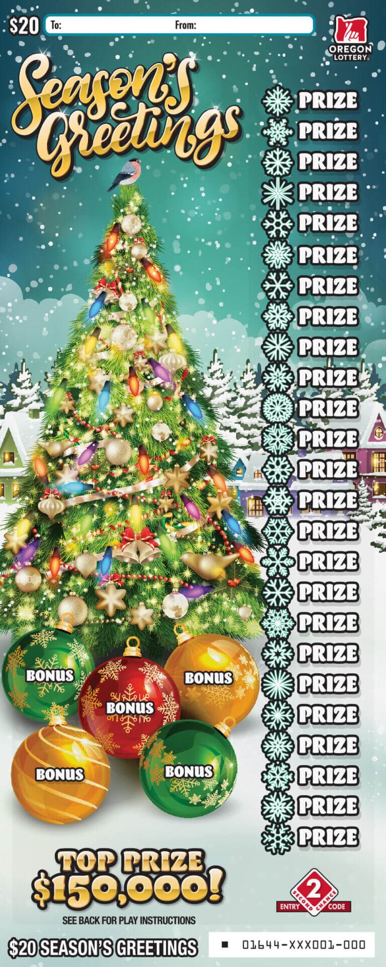 Season's Greetings scratch-off ticket