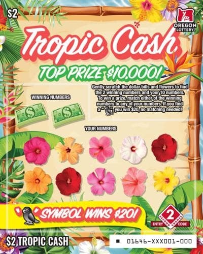 Tropic Cash scratch-off ticket