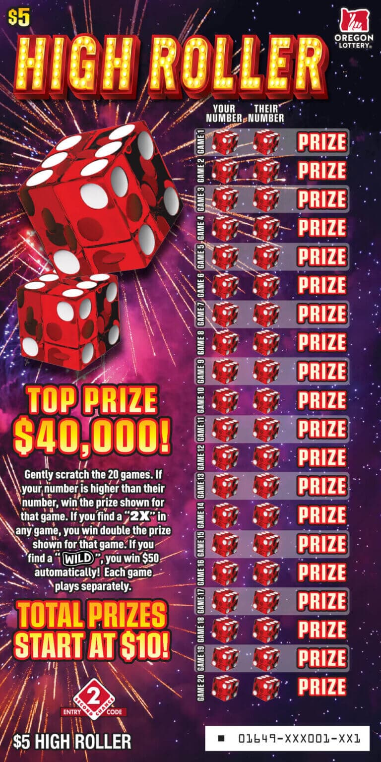 High Roller scratch-off ticket