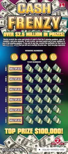 Cash Frenzy scratch-off ticket