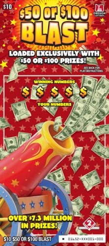 $50 Or $100 Blast scratch-off ticket