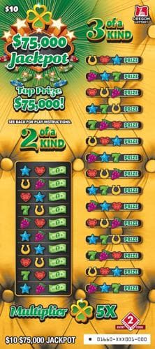 $75,000 Jackpot scratch-off ticket