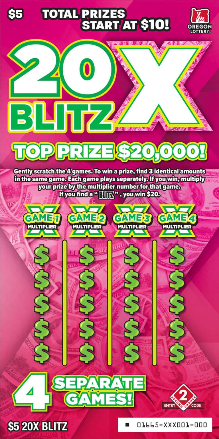 20X Blitz scratch-off ticket