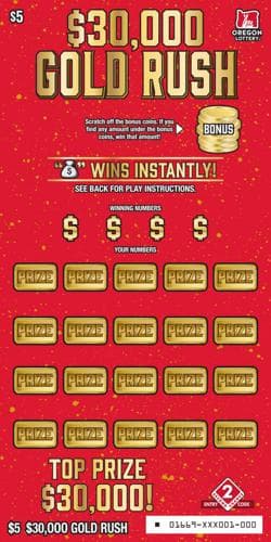 $30,000 Gold Rush scratch-off ticket