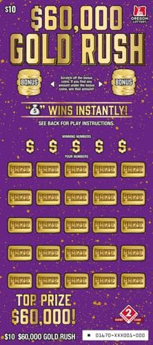 $60,000 Gold Rush scratch-off ticket
