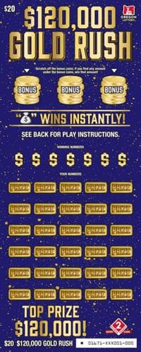 $120,000 Gold Rush scratch-off ticket