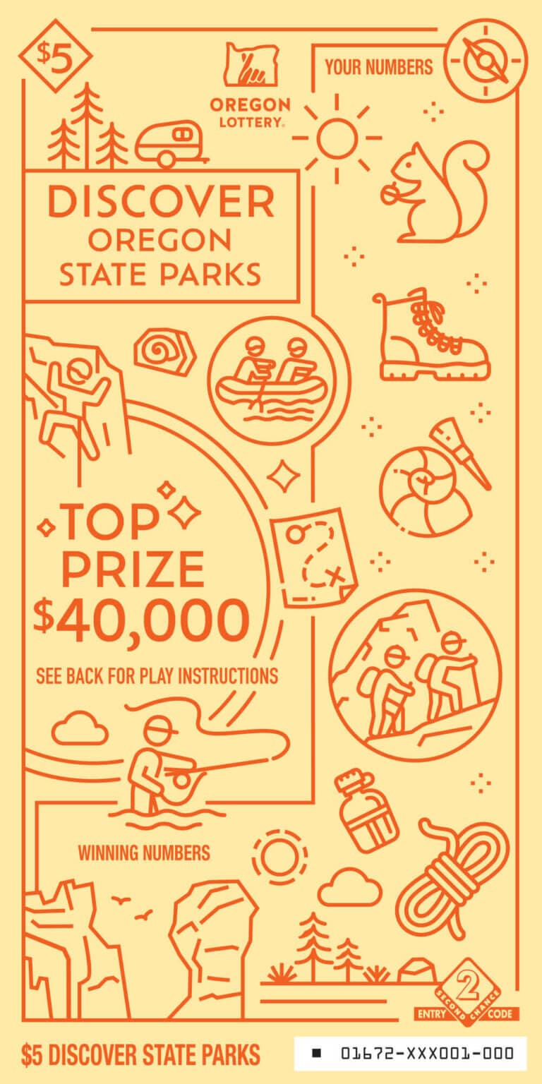 Discover Oregon State Parks scratch-off ticket