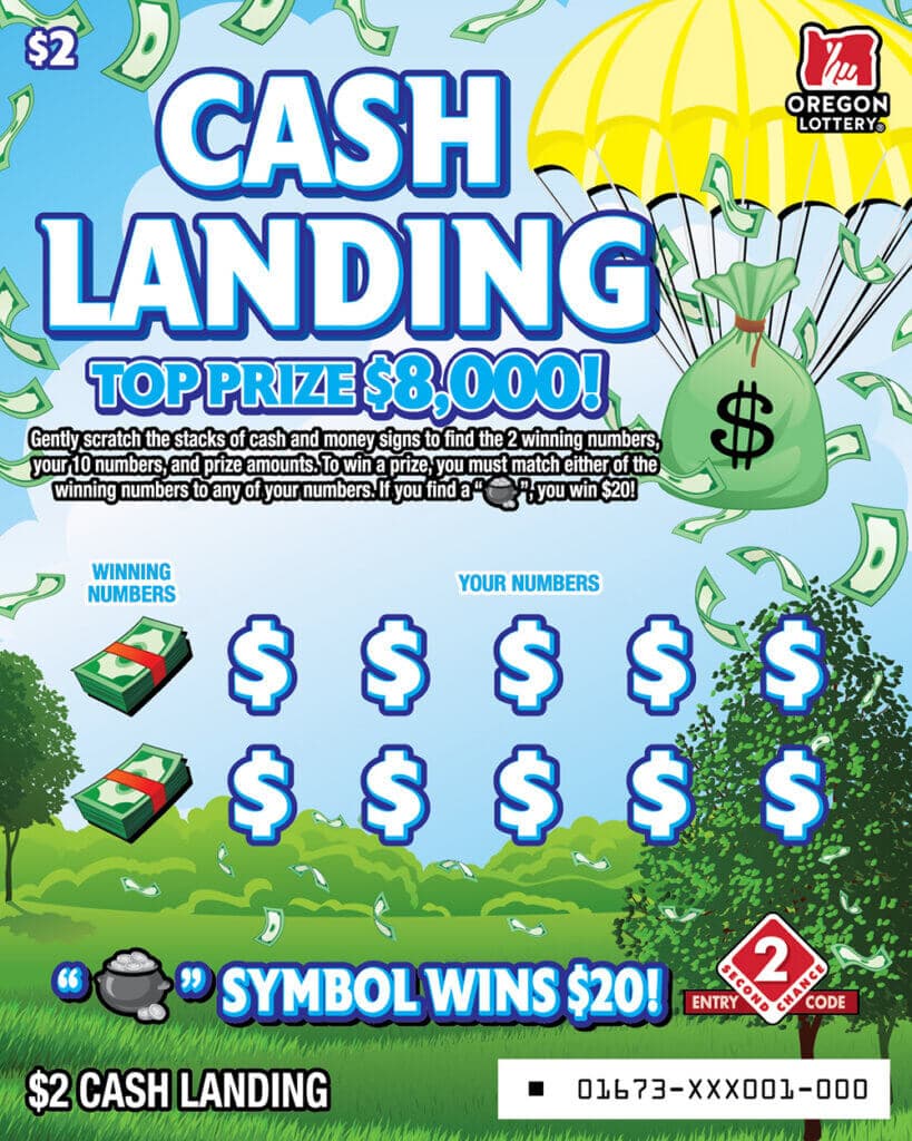 Cash Landing scratch-off ticket