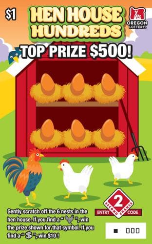 Hen House Hundreds scratch-off ticket