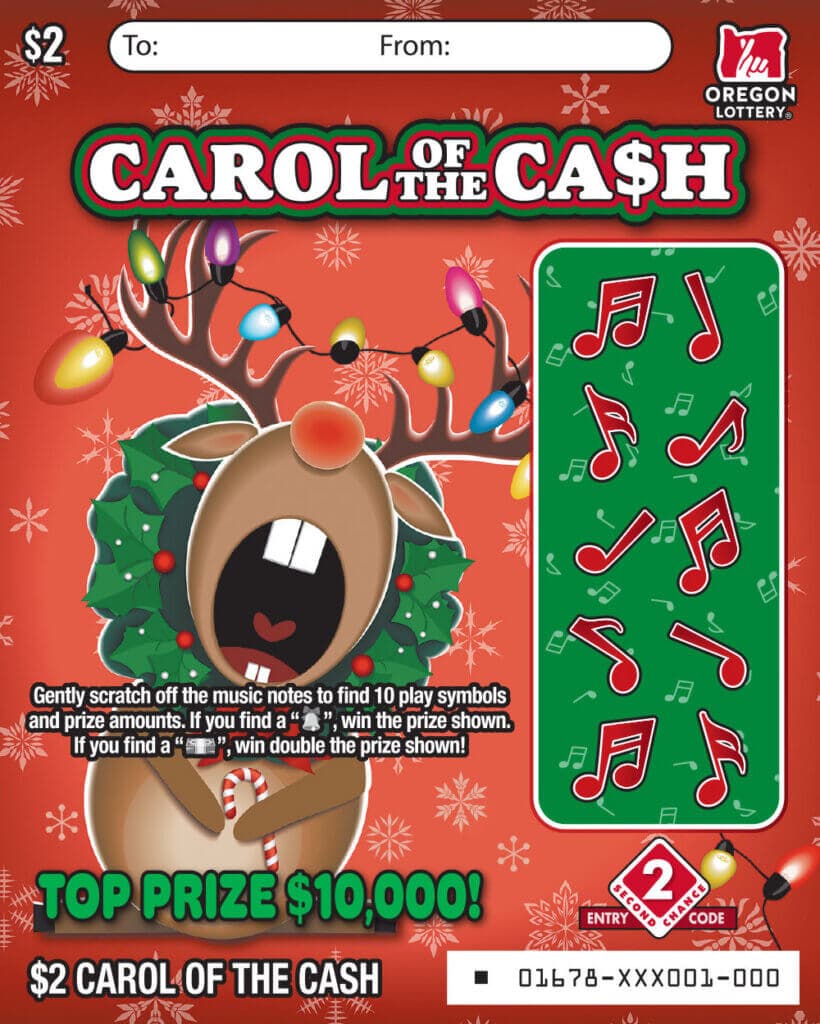 Carol of the Cash scratch-off ticket