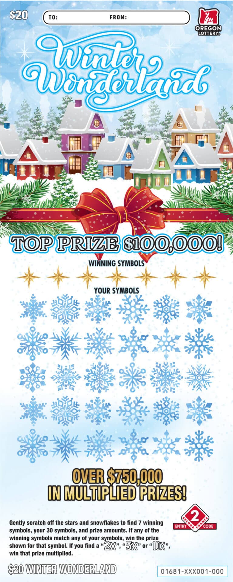 Winter Wonderland scratch-off ticket