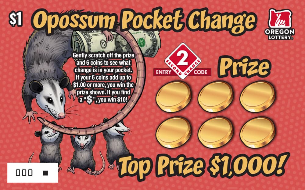 Opossum Pocket Change scratch-off ticket
