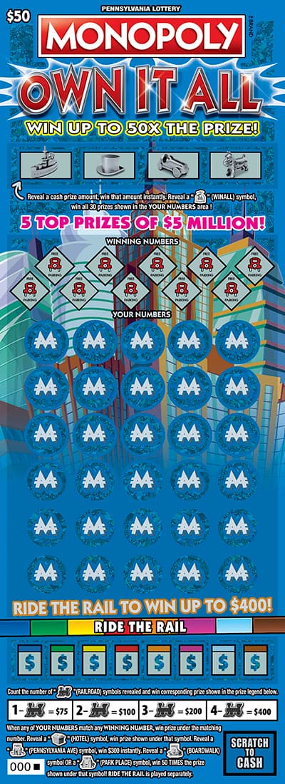 MONOPOLY  Own It All scratch-off ticket